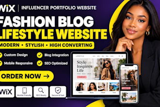 build wix influencer portfolio website fashion blog lifestyle website design
