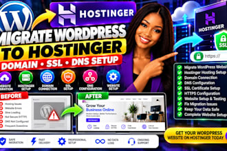 migrate wordpress website to hostinger hosting domain SSL website setup dns