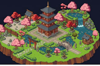 create isometric pixel art tileset sprite sheet game asset character animation