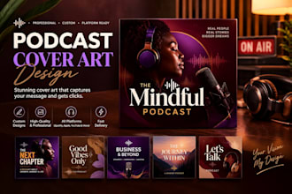 design professional podcast cover art and branding for your show