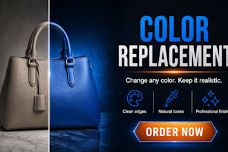 do photoshop color replacement and product recoloring