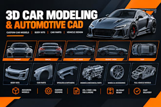 create 3d car models automotive cad body kits and custom car parts for 3d print