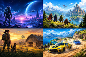 create steam capsule art, game key art and cover artwork