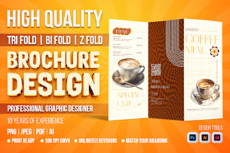 tri fold, bi fold, z fold clean and professional brochure design