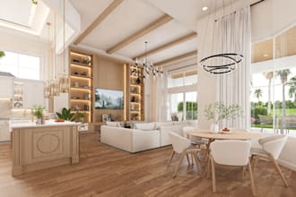 do interior design of house apartment realistic exterior