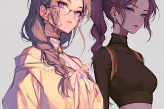 anime character an illustration and anime character