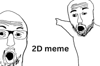 draw a funny 2d meme illustration or cartoon custom 2d meme character funny 2d