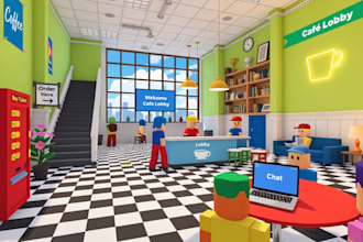 make build a high quality roblox lobby, cafe, or custom map