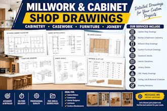 create millwork and cabinet shop drawings