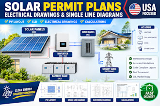 create solar permit plans, electrical drawings and single line diagrams