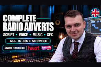 create a professional radio ad or radio advert commercial