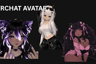 custom vrchat avatar furry avatar, anime avatar vrc avatar vr chat quest avatar