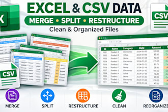 merge split and restructure your excel or CSV files