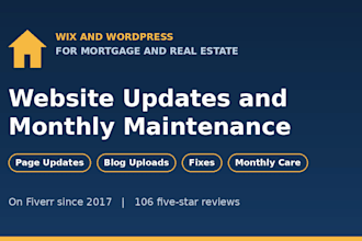 update and maintain your wix or wordpress mortgage website