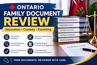 review ontario family separation custody and parenting documents