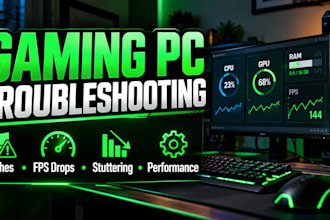 troubleshoot gaming PC crashes, fps drops, stuttering, and performance issues