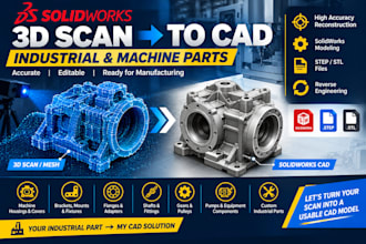 convert 3d scans of industrial and machine parts into cad models