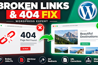 fix broken links, 404 errors and technical SEO issues in wordpress