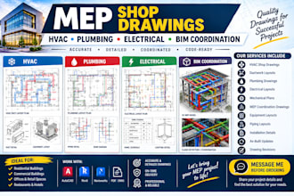 create mep shop drawings for hvac plumbing and electrical