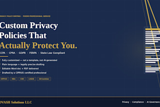 write a ccpa and gdpr compliant privacy policy for your business