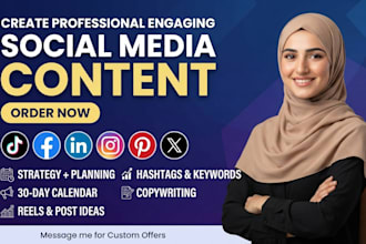 create social media content, copywriting and content calendars