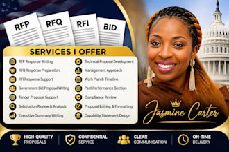 write rfp, rfq, rfi, bid government contract and design capability statement
