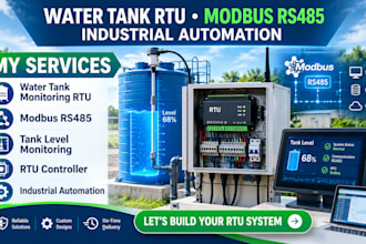 build water tank monitoring rtu with modbus rs485 industrial automation