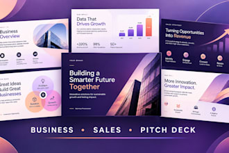 design a professional canva business presentation, sales deck or pitch deck