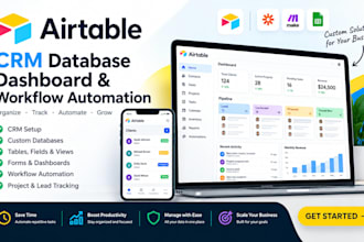 build airtable CRM, database, dashboard and workflow automation