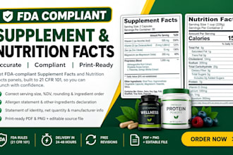 create fda compliant supplement and nutrition facts