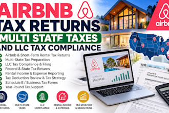 prepare airbnb tax returns, multi state taxes and llc tax compliance