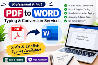 convert PDF to word and type handwritten notes