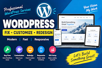 fix, redesign and customize your wordpress website