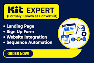 setup convertkit newsletter kit landing page , design convertkit email template