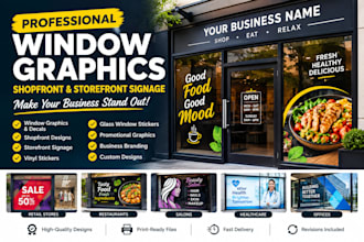 design professional window graphics, shopfront and storefront signage