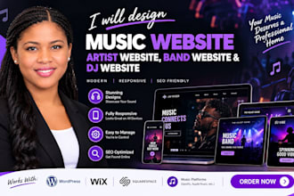 design music website, artist website and dj website