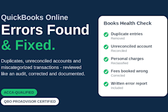 fix quickbooks online errors, duplicates and reconciliation problems