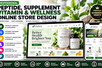design fda compliant peptide website, sarms and supplement woocommerce store