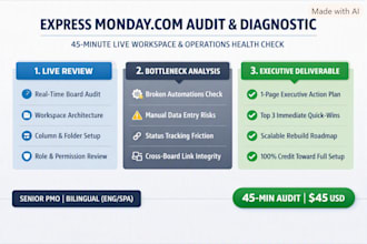 do a live mondaycom audit and operations diagnostic