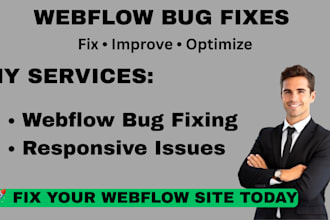 fix webflow bugs  responsive issues and design problems
