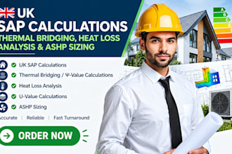 do UK sap calculations, thermal bridging, heat loss analysis and ashp sizing
