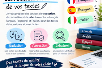 je vais traduire, relire et corriger vos textes