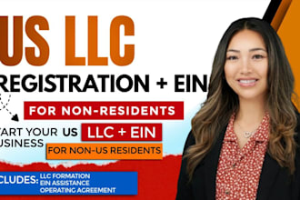 register your US llc and assist with ein for non resident entrepreneurs
