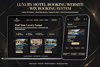design luxury hotel resort airbnb booking website in wix