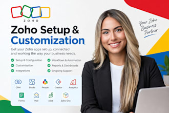 setup zoho one, zoho CRM, books, people, creator and analytics