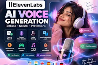 create realistic ai voices, text to speech, voiceovers and audio using elevenlab
