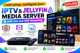 setup, configure your iptv and jellyfin media server with live and vod streaming