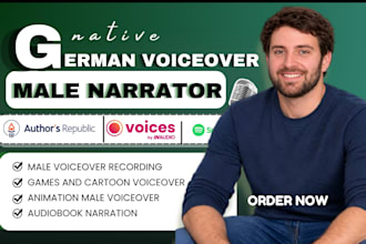 record native male german voiceover, video game character voiceover or audiobook