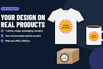 create realistic t shirt mockups and product mockups