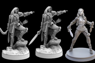 sculpt custom 3d character model, miniature, figurine for 3d printing